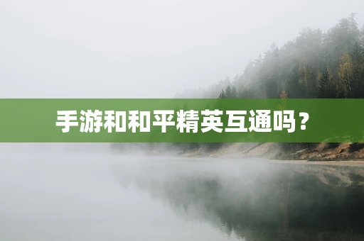 手游和和平精英互通吗？