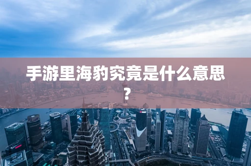 手游里海豹究竟是什么意思？