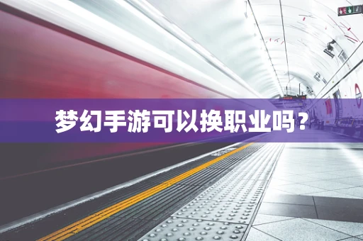 梦幻手游可以换职业吗？