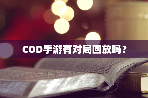 COD手游有对局回放吗？
