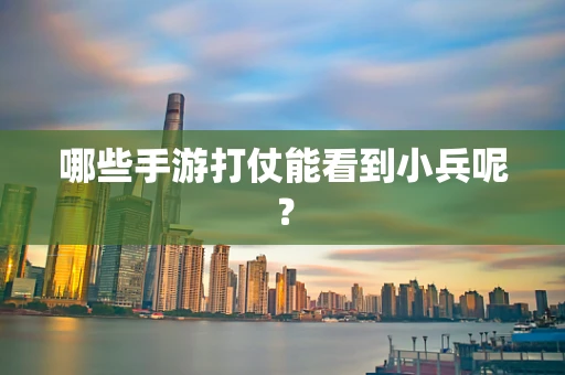 哪些手游打仗能看到小兵呢？