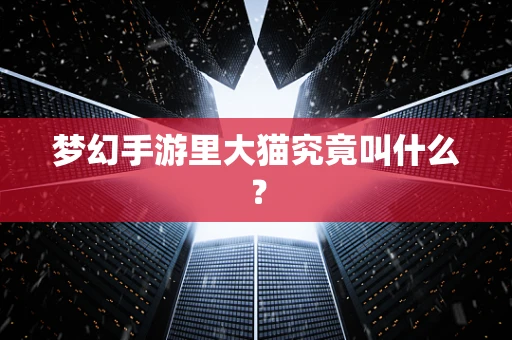 梦幻手游里大猫究竟叫什么？