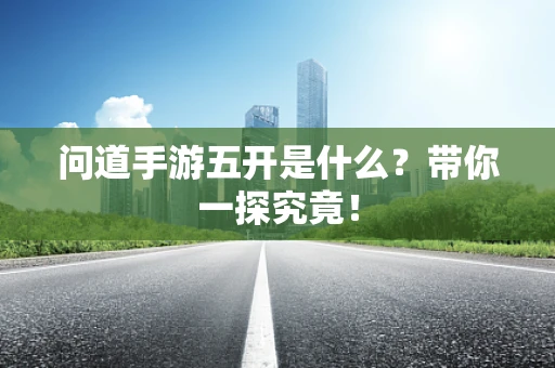 问道手游五开是什么？带你一探究竟！